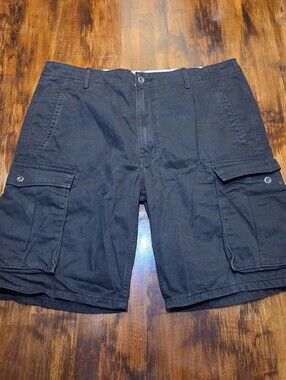 Y2K Vintage Levi's Cargo Shorts 36 Black Utility Military Skater Cyber Grunge